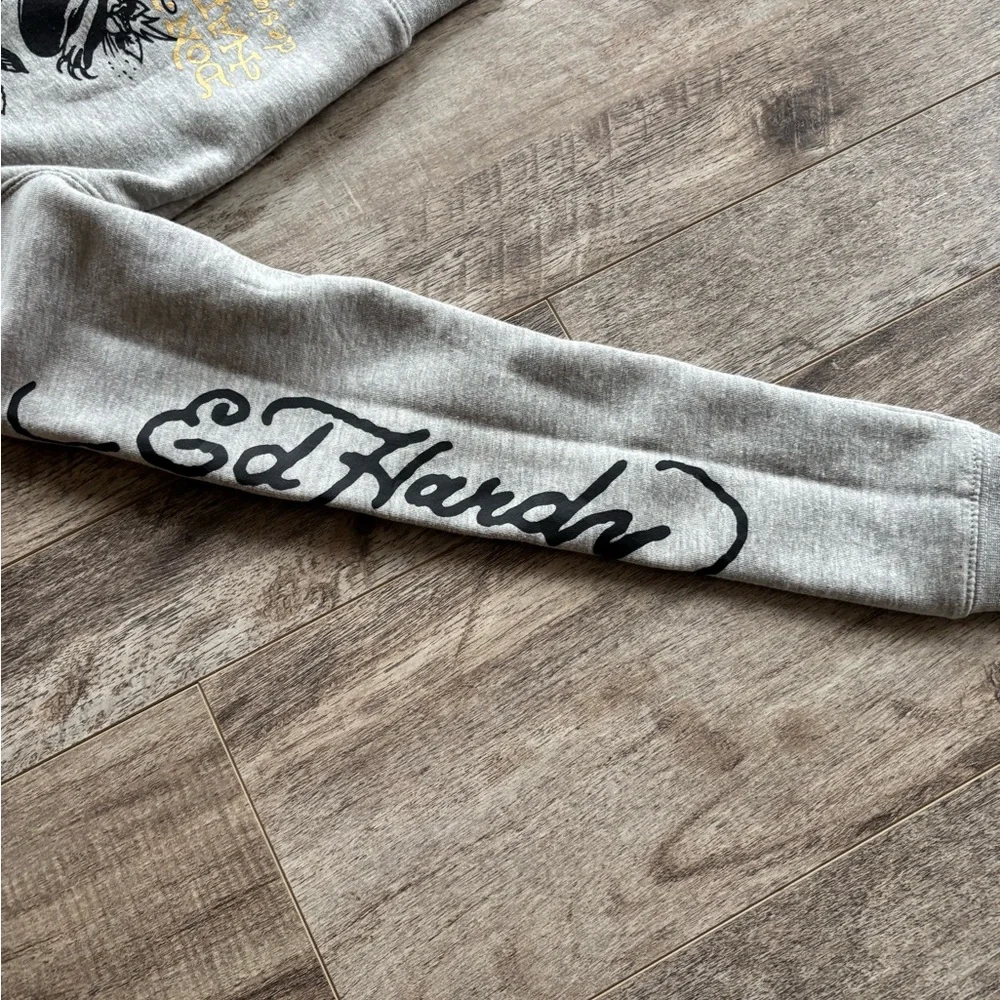 Ed Hardy Gray Zip-Up Hoodie - Picture 7 of 9